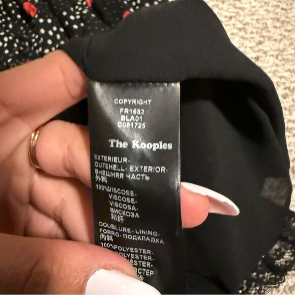 The Kooples Popi Pop Floral Chiffon Lace Trim Off Shoulder Dress- Size 1 (Small) - Picture 9 of 10